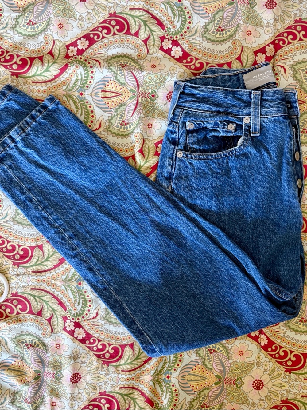 Everlane Curvy Straight Jeans in Classic Blue Denim